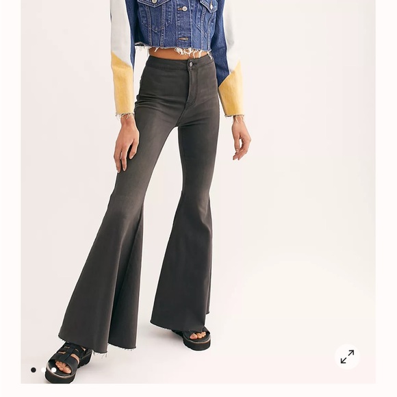 Free People Denim - Free People Black Flare Jeans